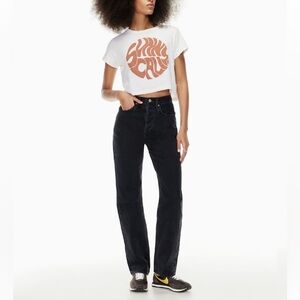 Aritzia denim forum joni high rise loose black women’s size 26